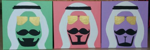 These are my ever-popular Pompous Arab paintings. I always get orders for these.