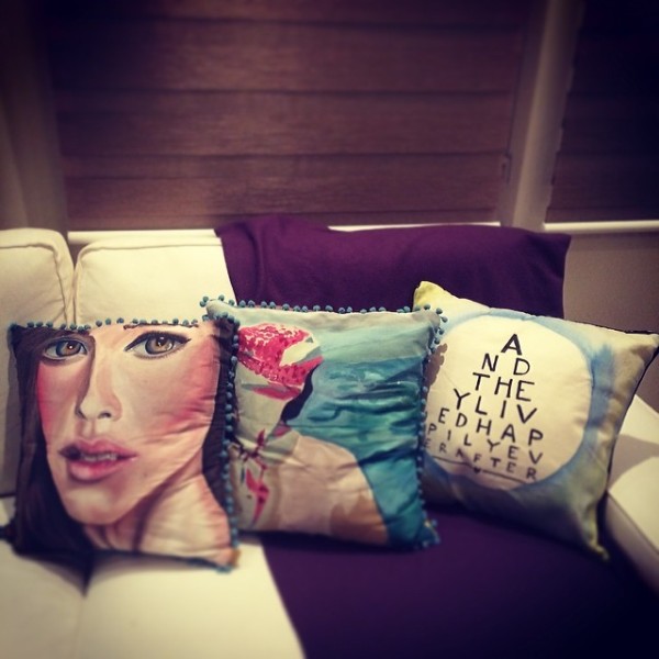 My first ever handpainted cushions